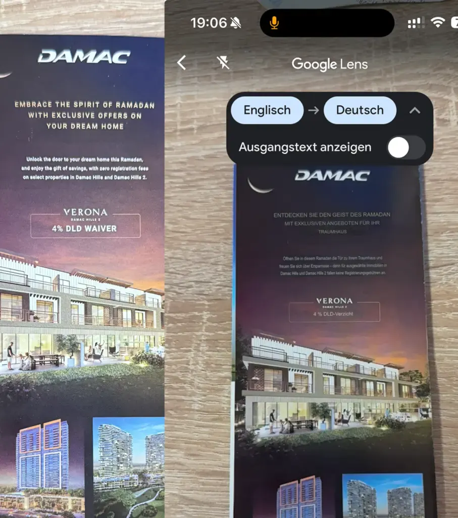 Google Lens übersetzen